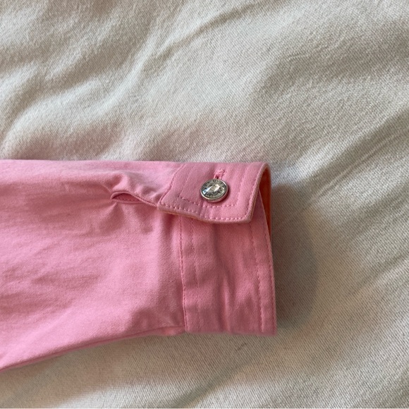 Quaker Factory Jacket Pink with Orange Trim Rhinestone buttons Size Large - Picture 11 of 14